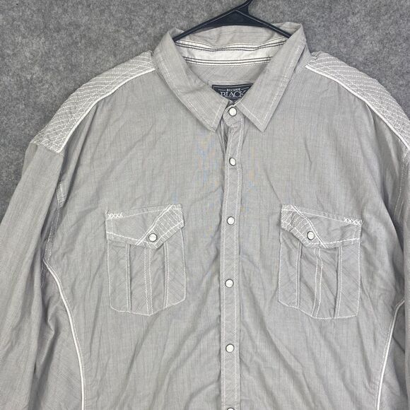 Buckle Black Western Athletic Fit Shirt Pearl Snap Cowboy Country XXXL 3XL - Picture 2 of 8